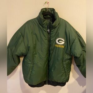 Vintage 90s Green Bay Packers Puffer REVERSIBLE! Sz XL. Like new. NFL experience